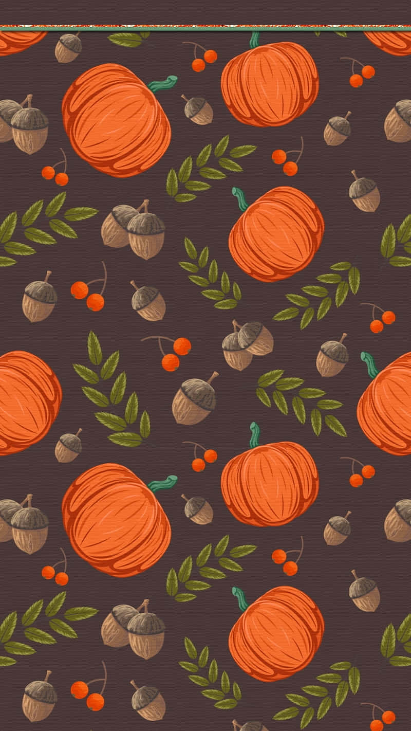 Autumn Pumpkin Patterni Phone Wallpaper Wallpaper