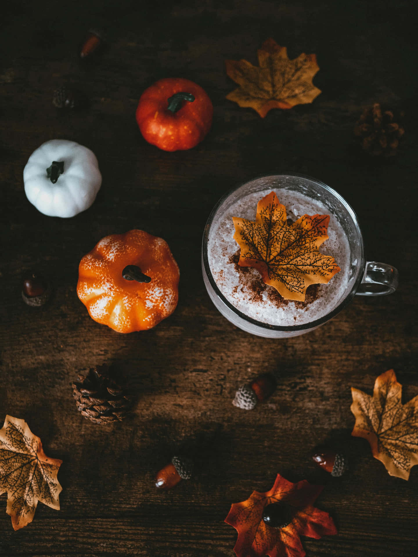 Autumn Pumpkin Spice Latte Scene Wallpaper