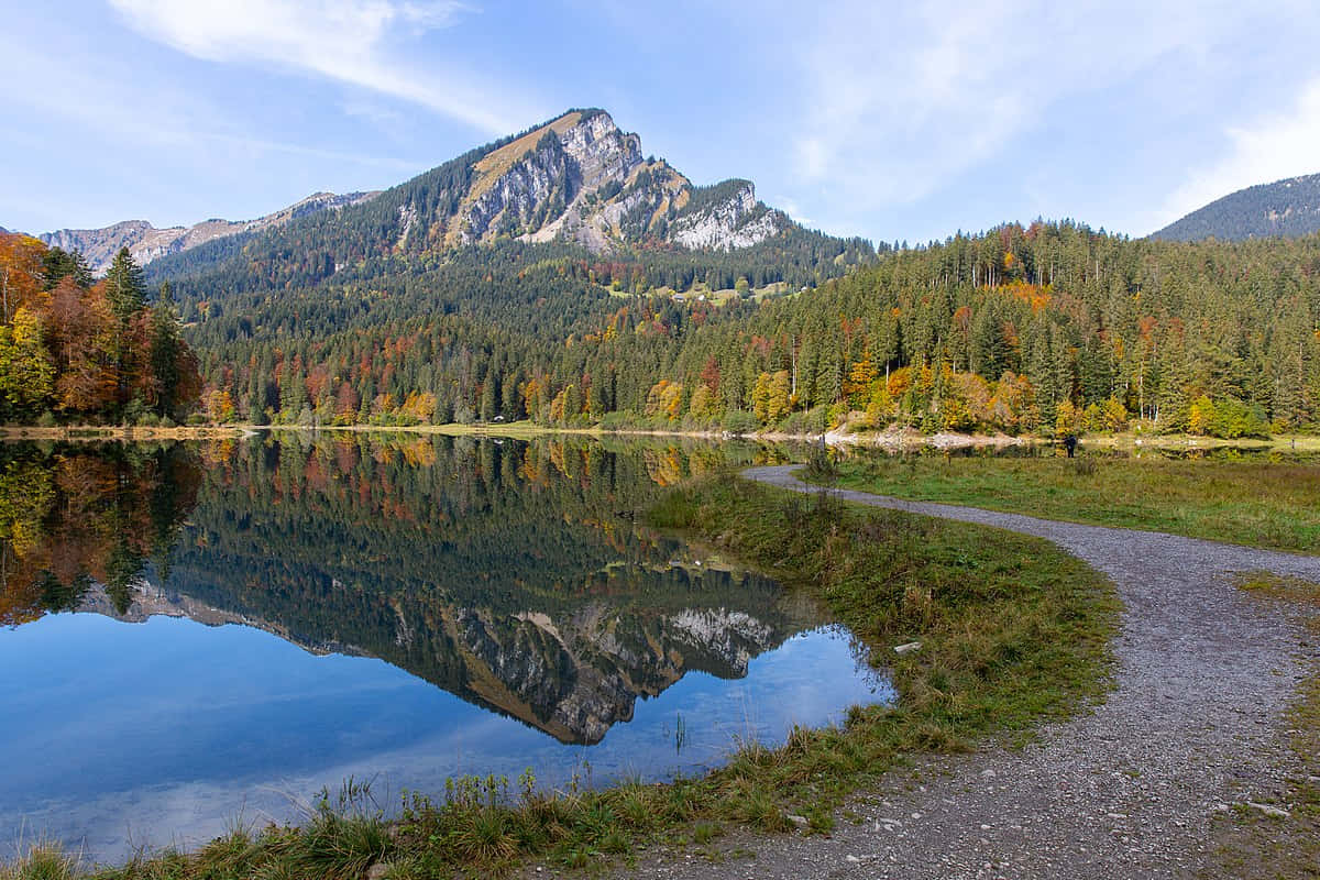 Autumn Reflection Lake Glarus Wallpaper