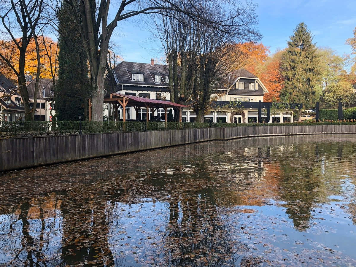 Autumn Reflections Venlo Canal Wallpaper