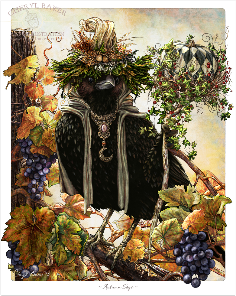Autumn Sage Eagle Fantasy Art PNG