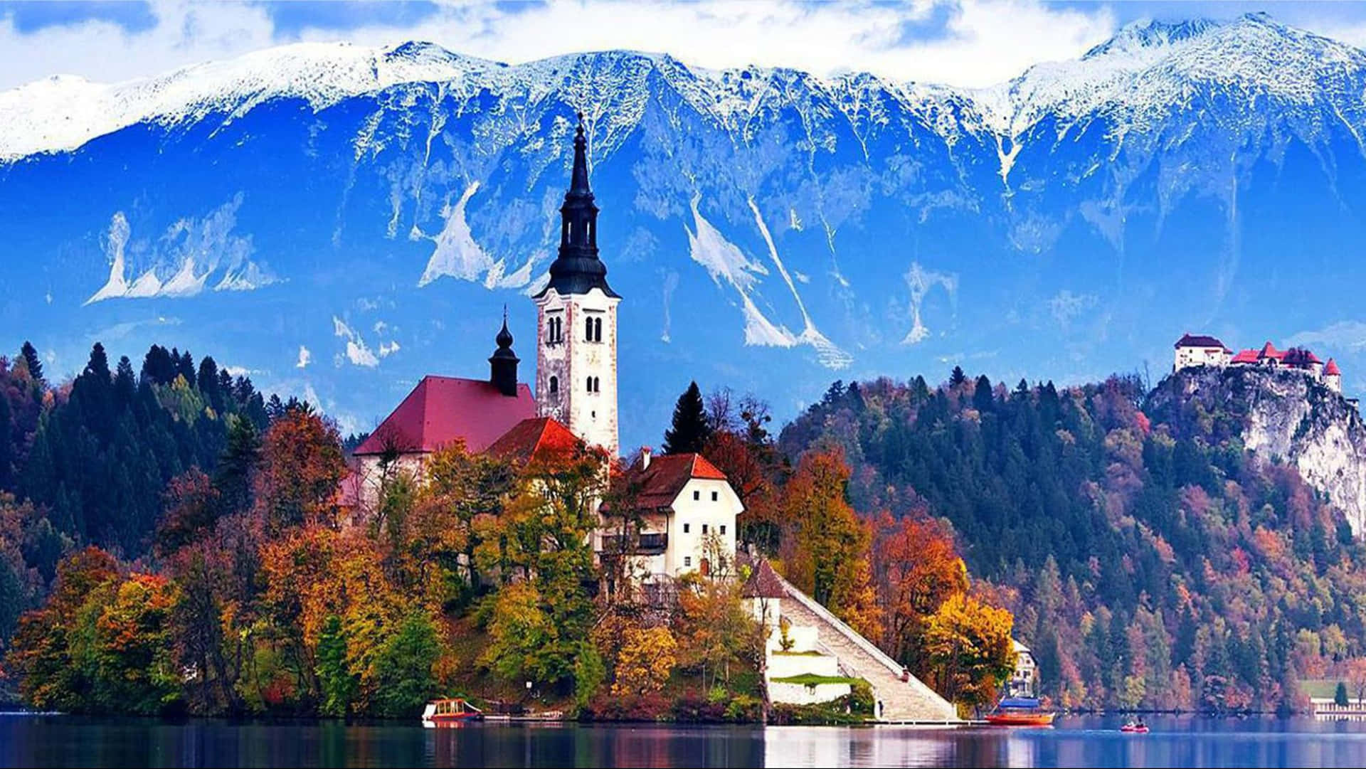 Autumn Season In Lake Bled Wallpaper