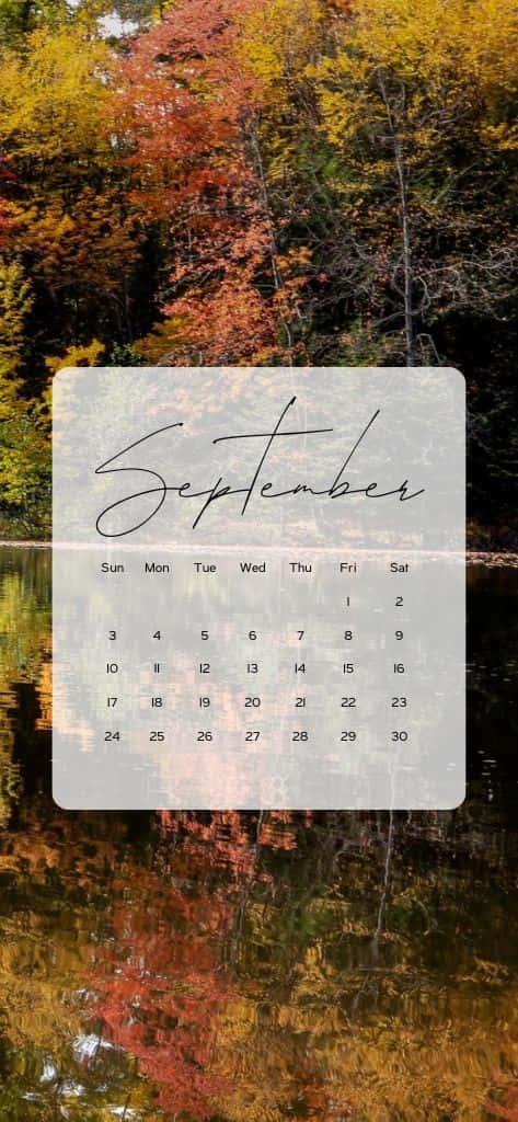 Herfst September Kalender Wallpaper Achtergrond