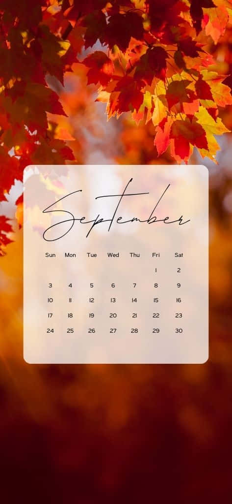 Herfst September Kalender Wallpaper Achtergrond