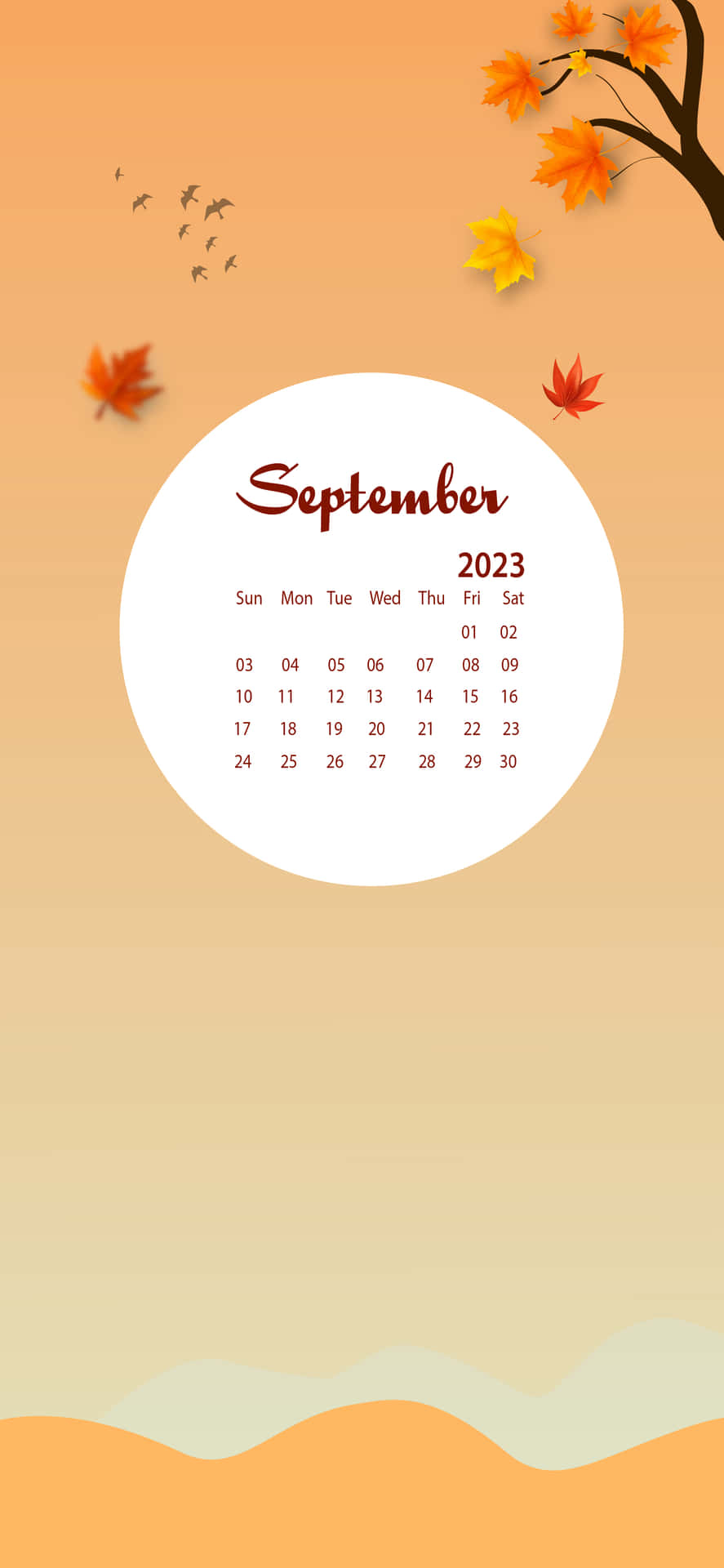 Herfst September 2023 Kalender Achtergrond