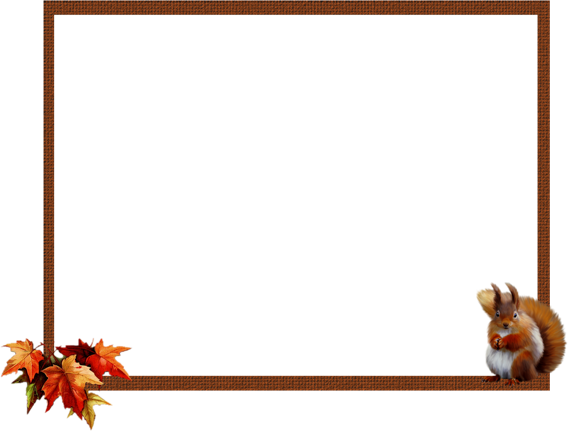 Autumn Squirrel Frame PNG