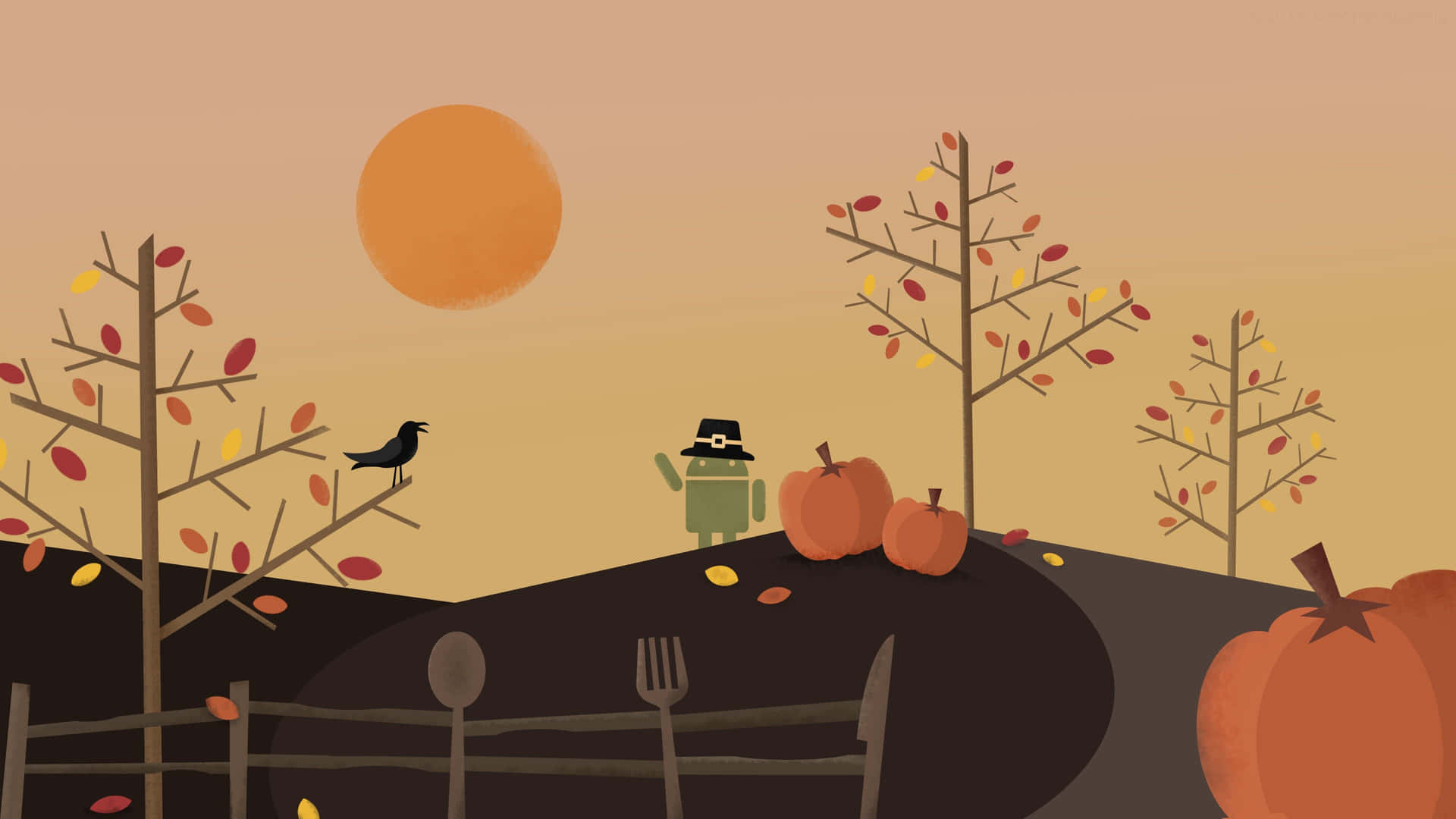 Autumn Thanksgiving Dinner Setting Wallpaper