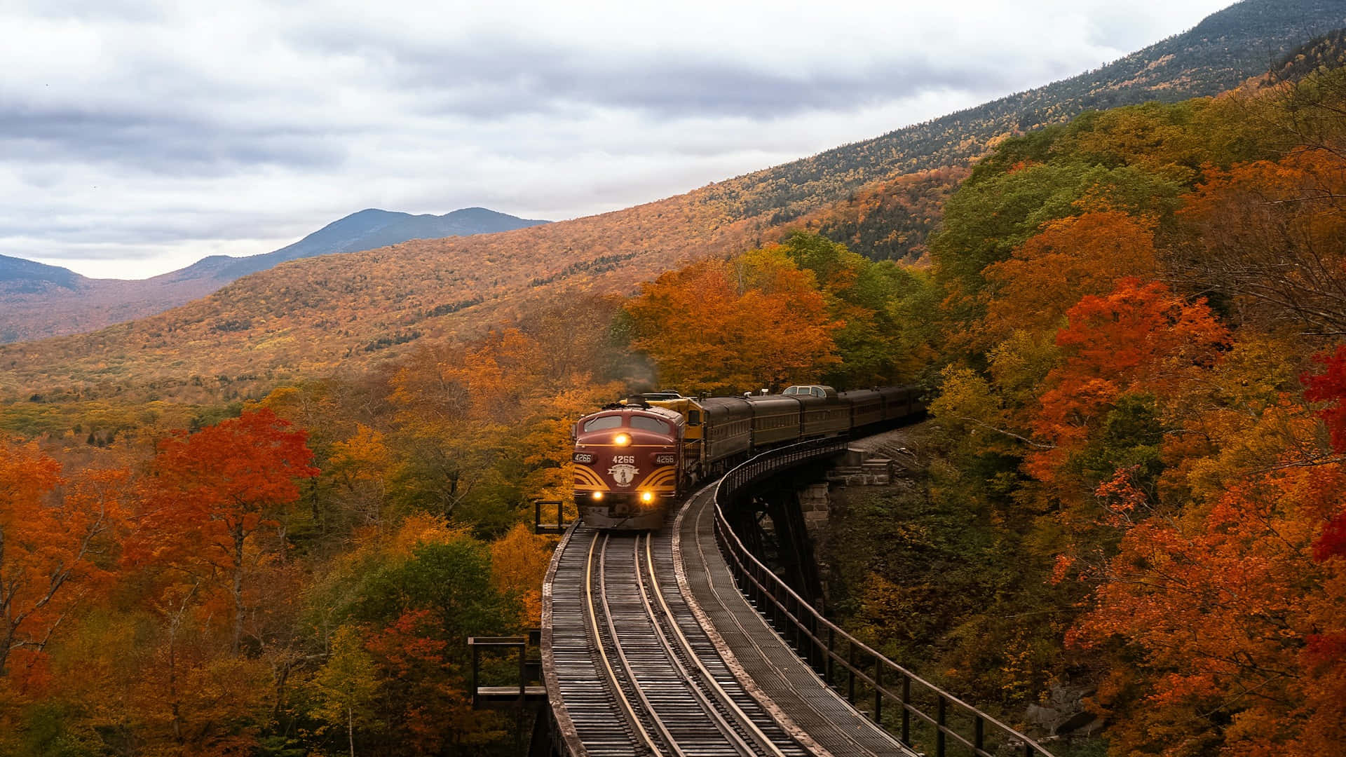 Autumn Train Journey H D Desktop Wallpaper