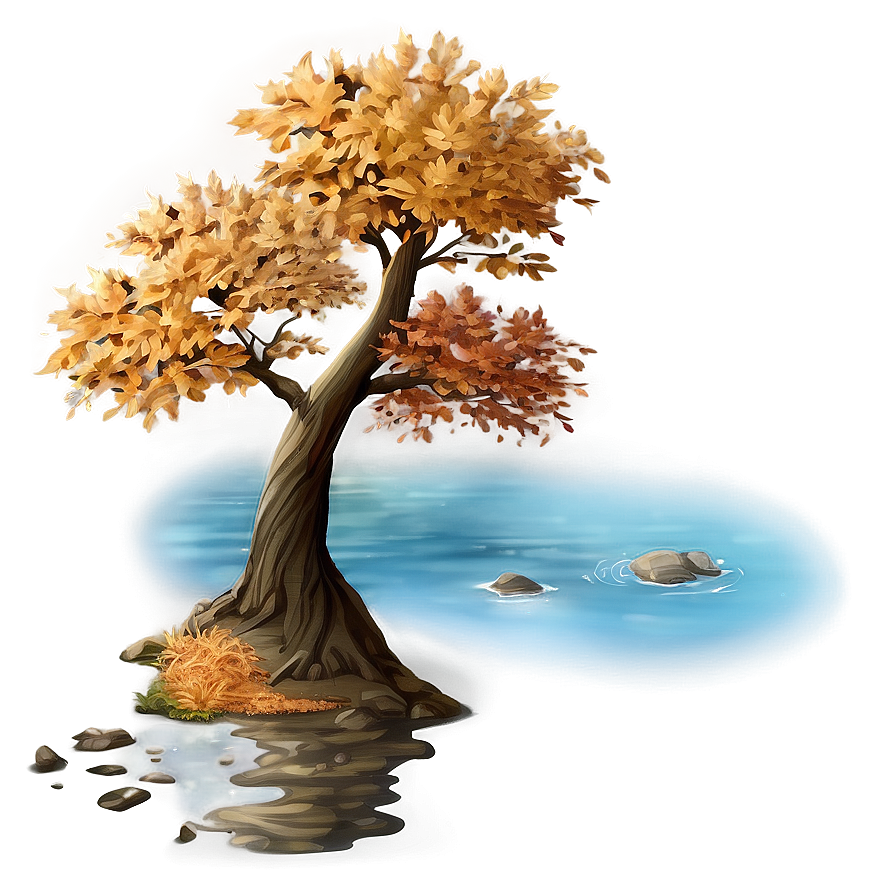 Autumn Tree And River Png 18 PNG