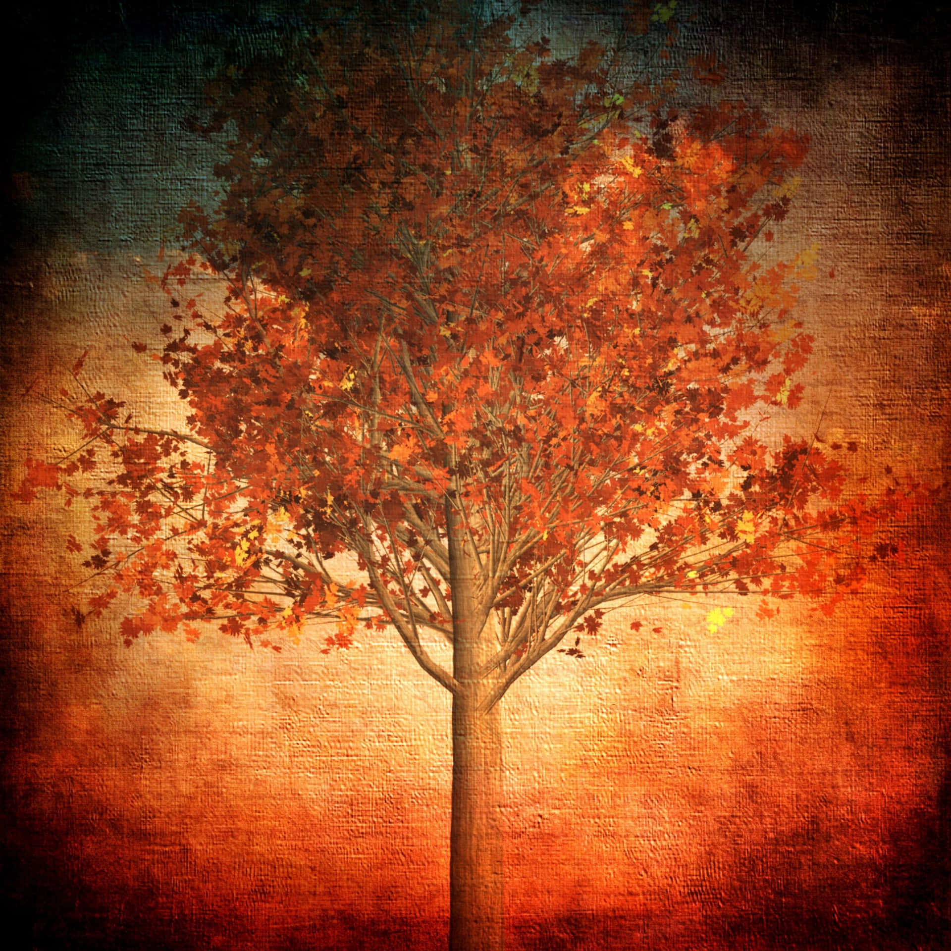 Autumn Tree Artistic Backdrop Wallpaper