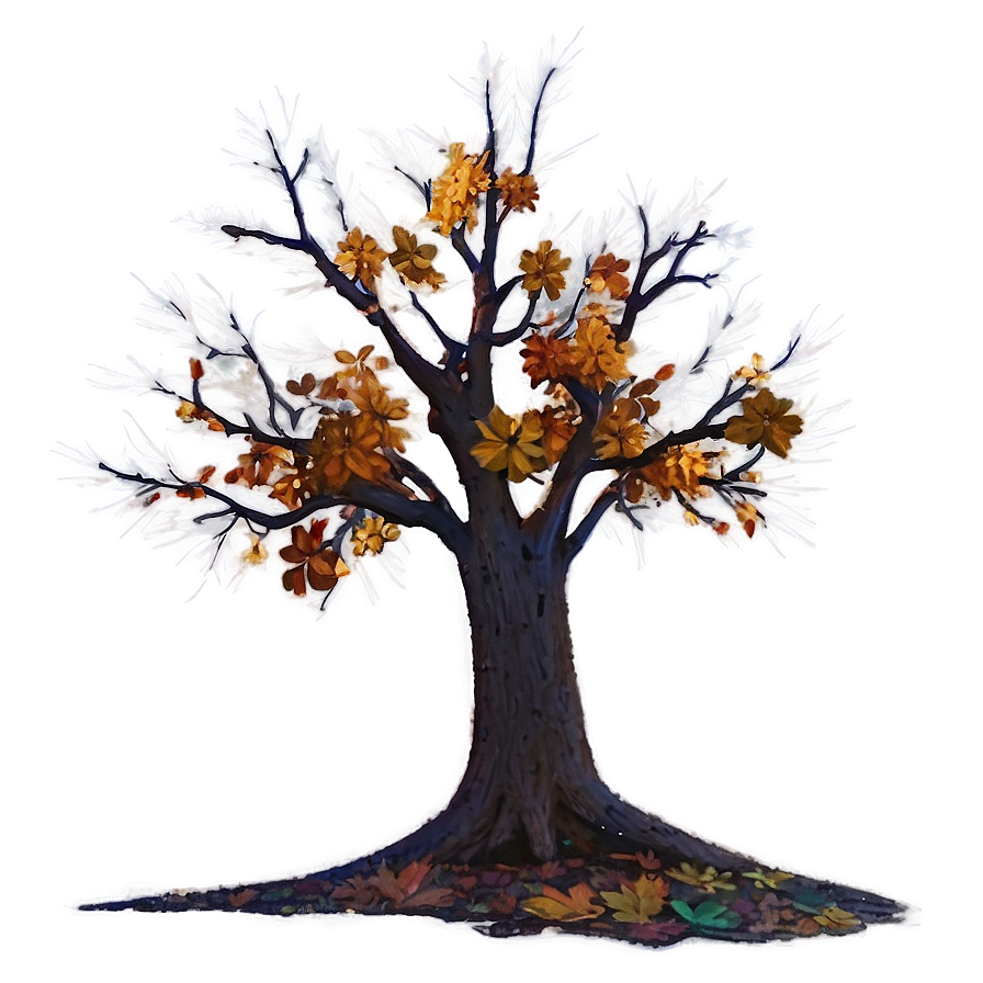 Autumn Tree In Mist Png 06122024 PNG