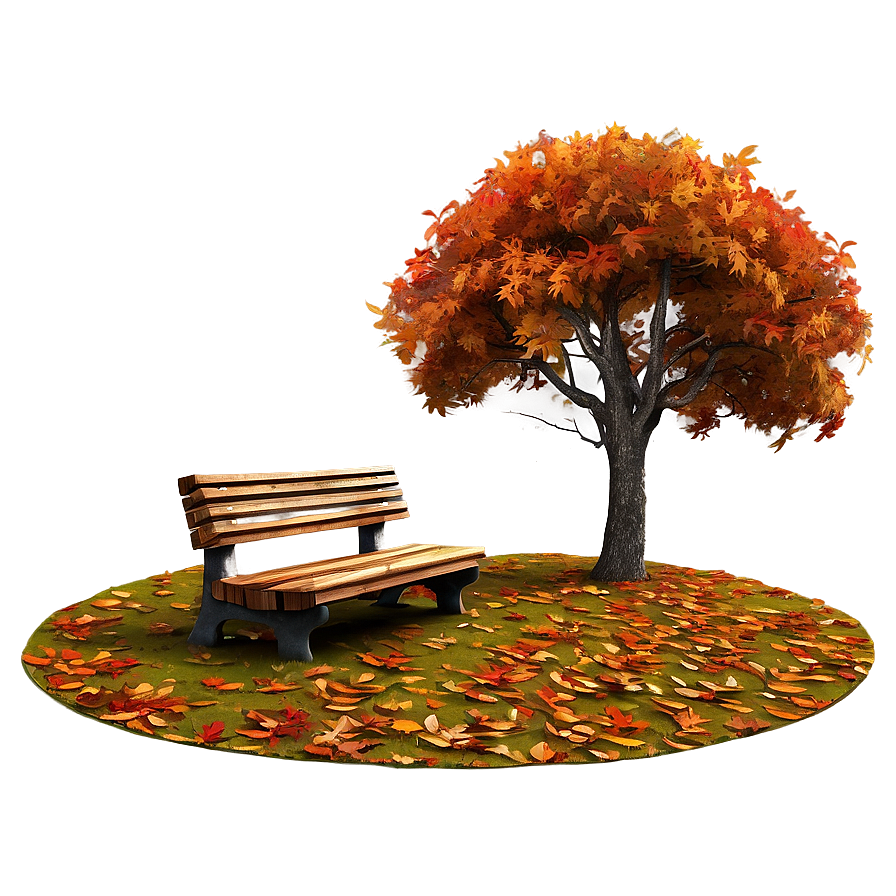 Autumn Tree With Bench Png Tww48 PNG