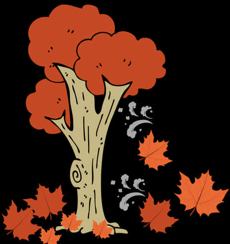 Autumn_ Tree_with_ Falling_ Leaves PNG