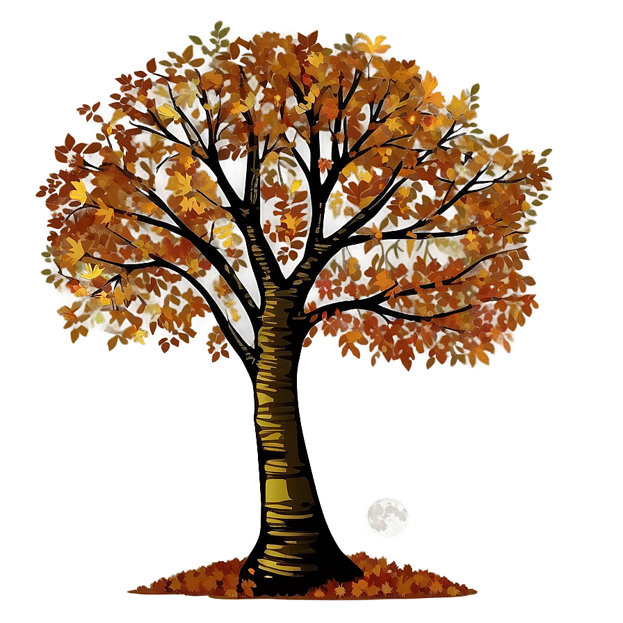 Autumn Tree With Moon Png Ehw PNG