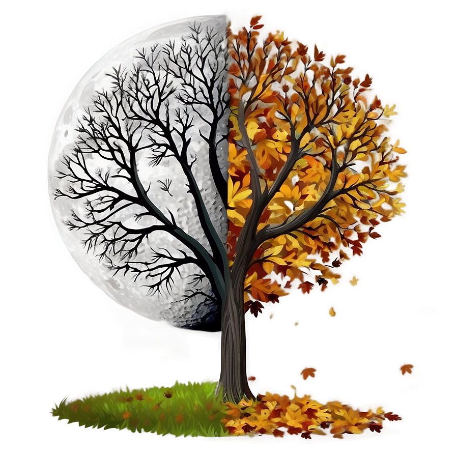 Autumn Tree With Moon Png Ijb55 PNG