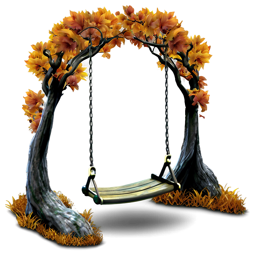 Autumn Tree With Swing Png 06122024 PNG