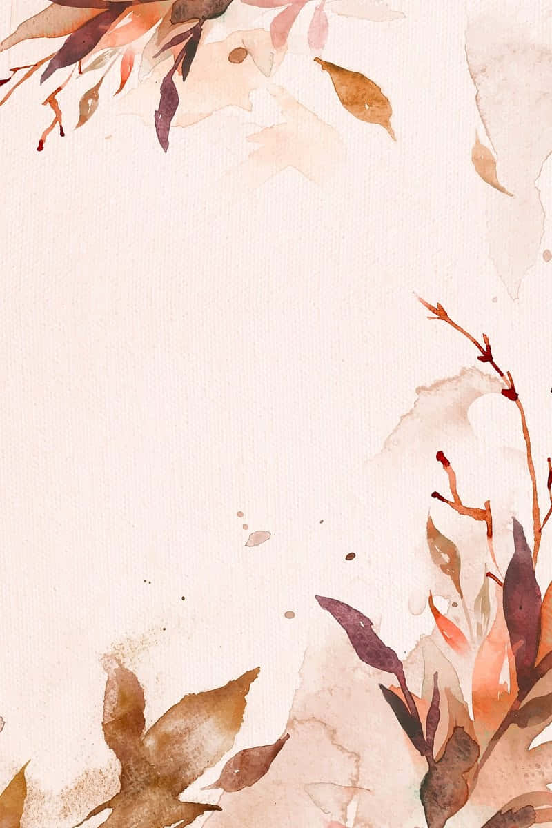 Autumn Watercolor Leaves Lock Screen Wallpaper