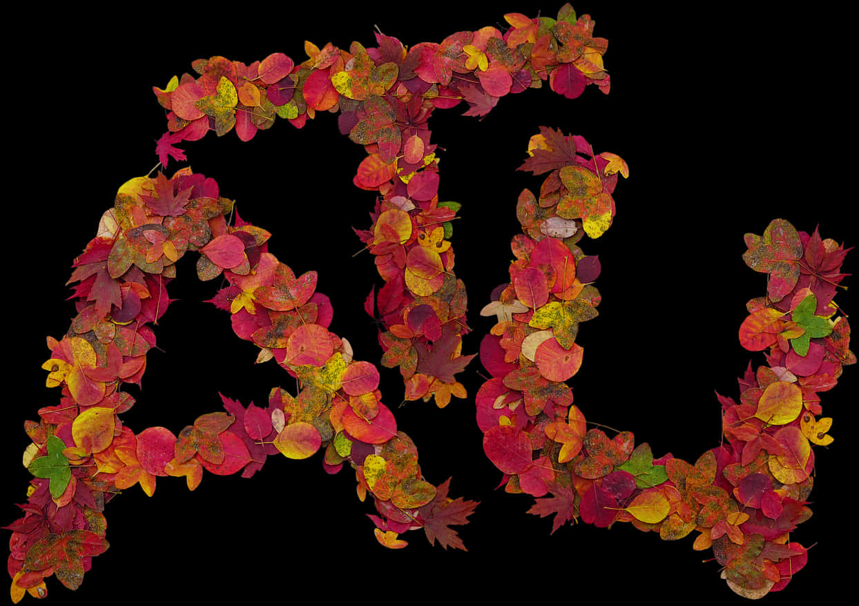 Autumn_ Leaves_ Forming_ Letters_ A B C PNG