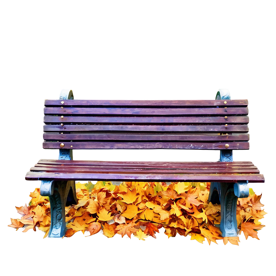 Autumnal Park Bench Png 05212024 PNG