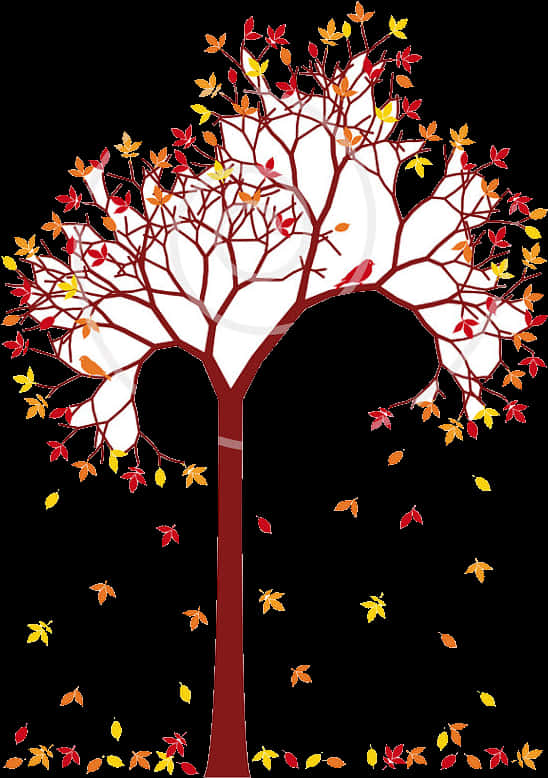Autumnal Tree Artwork PNG