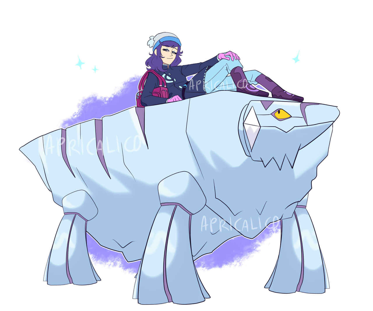 Avalugg With Its Trainer Wallpaper