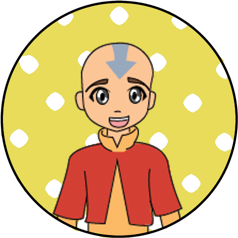Avatar Aang Cartoon Portrait PNG
