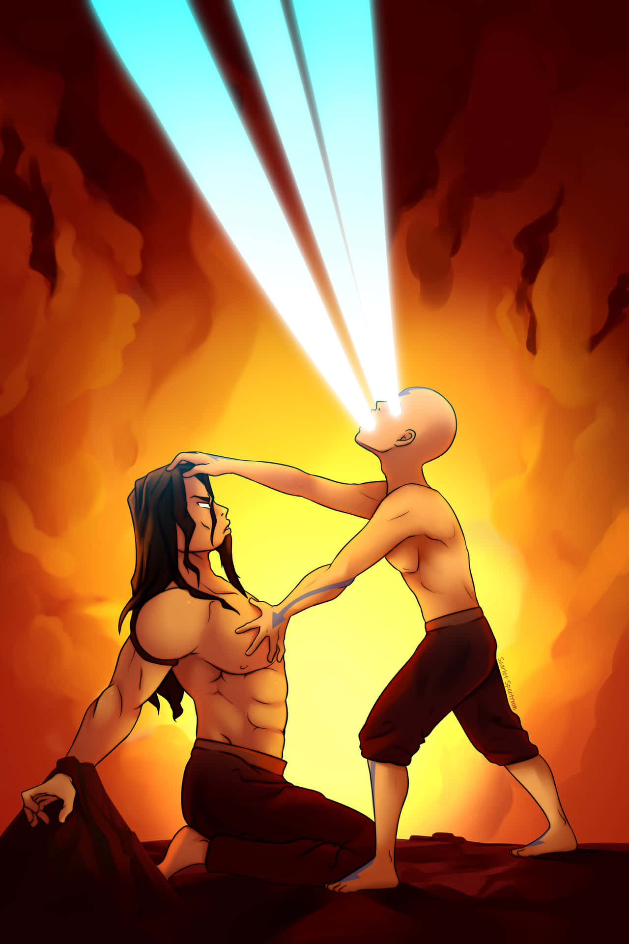 Avatar Aang Konfronterer Fire Lord Ozai Bakgrunnsbildet