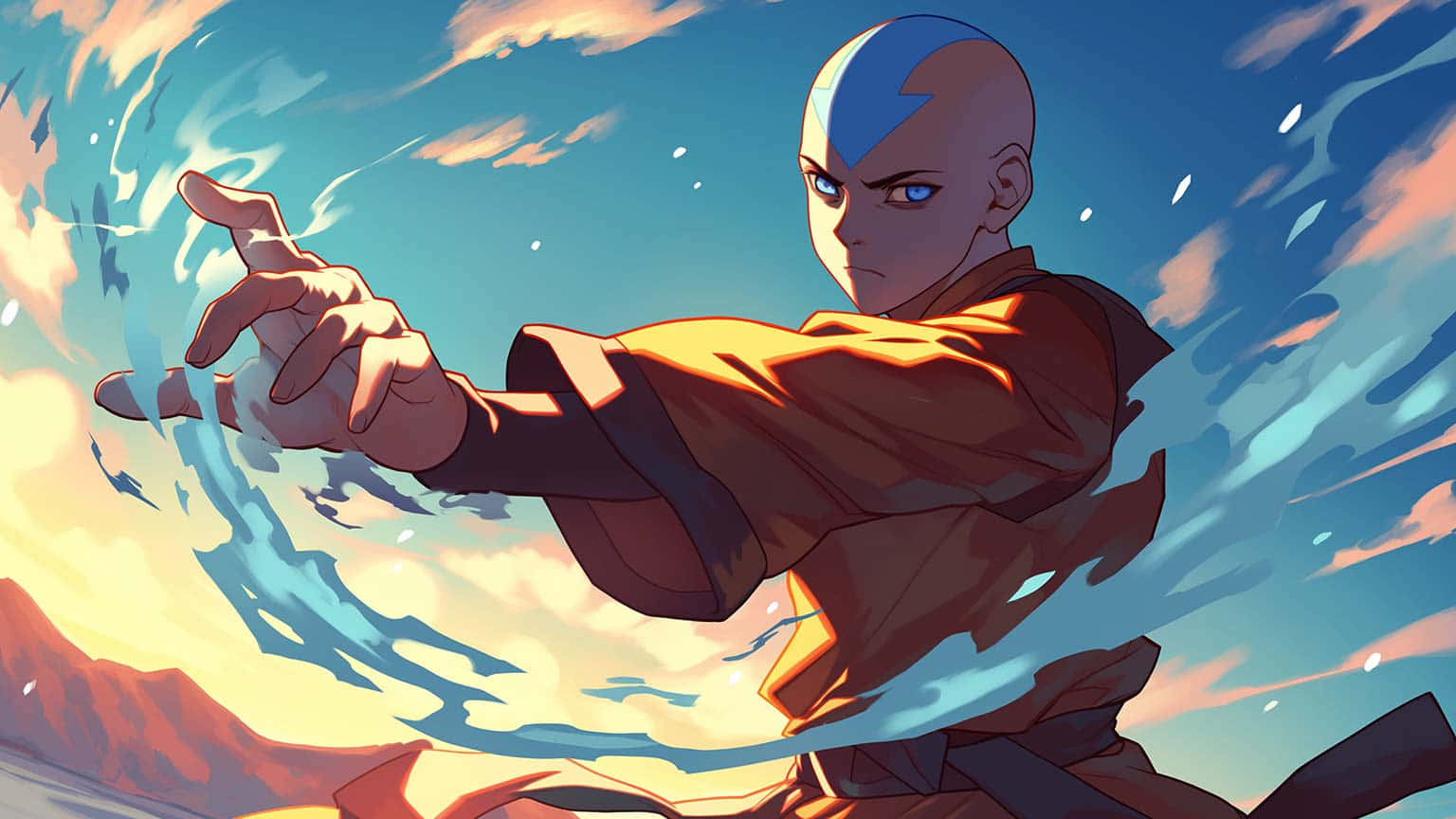 Avatar Aang Elementær Kontroll Bakgrunnsbildet