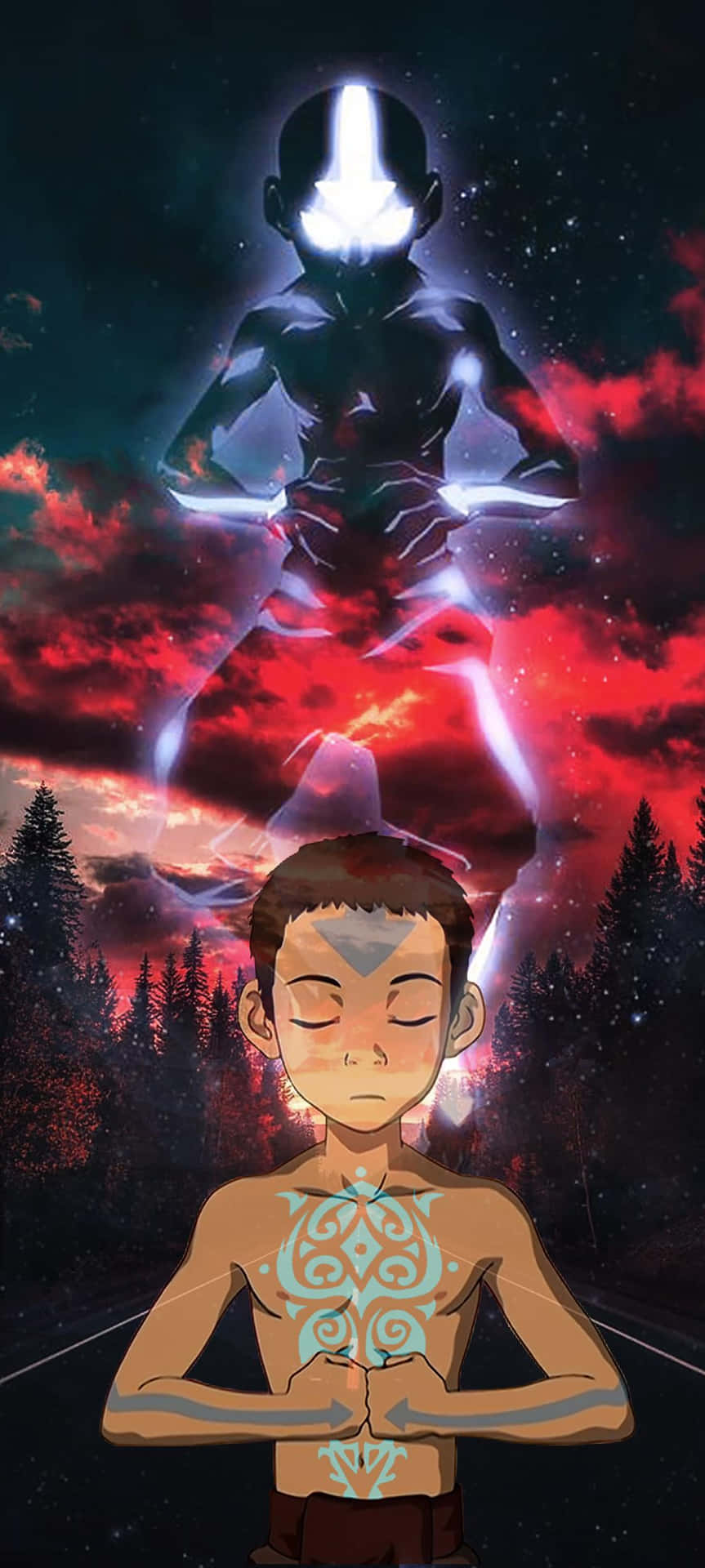 Avatar Aang Avatar-tilassa Taustakuva