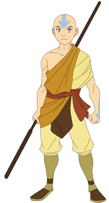 Avatar Aang Standing Pose PNG
