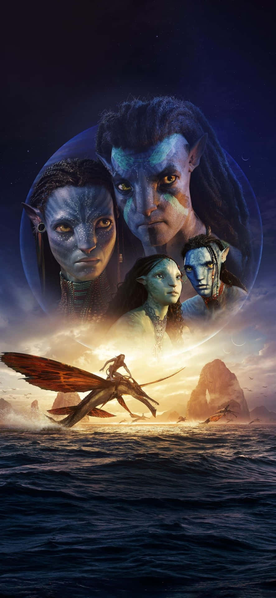 Avatar Movie Characters Ocean Backdrop Wallpaper