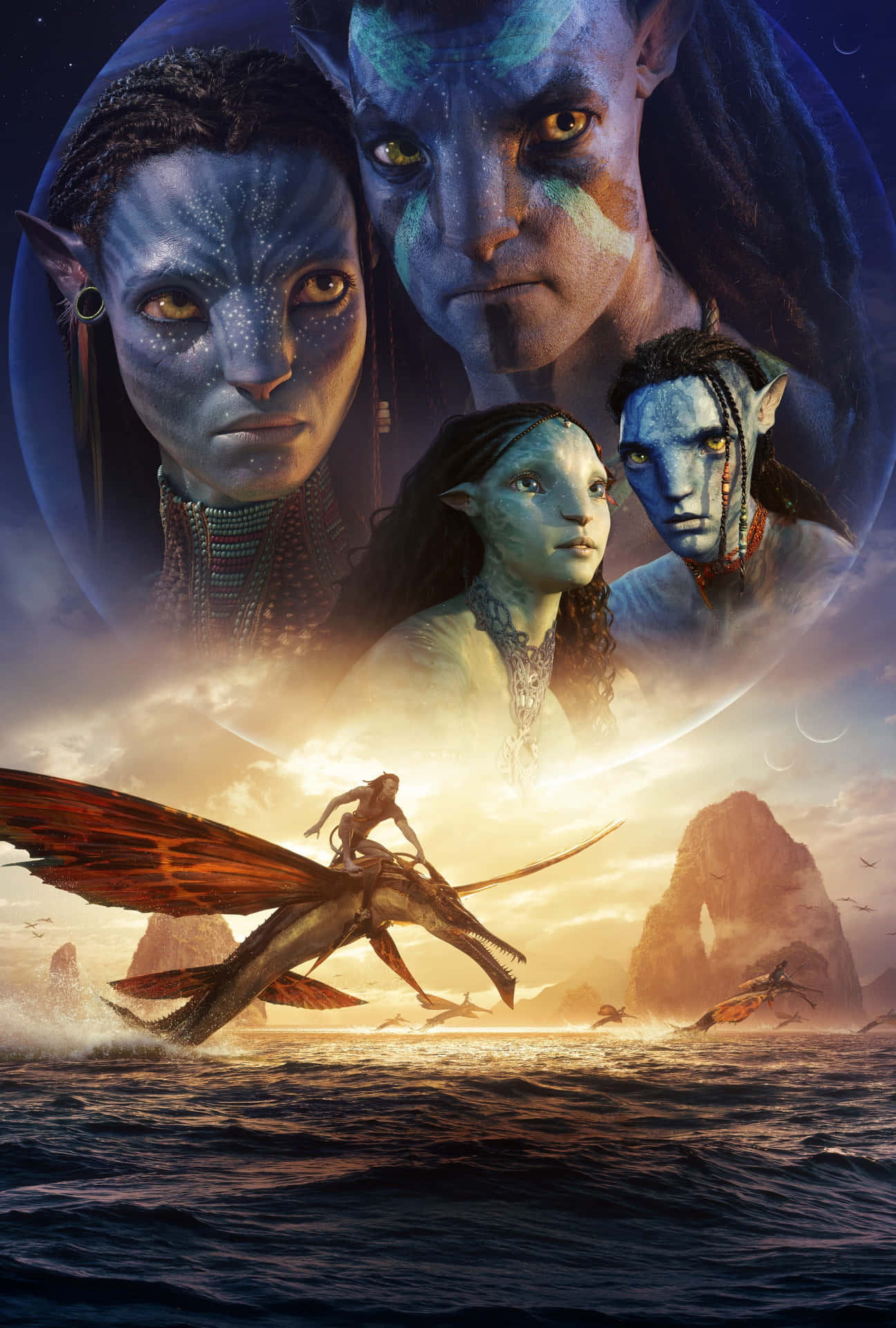 Avatar Movie Charactersand Dragon Creatures Wallpaper