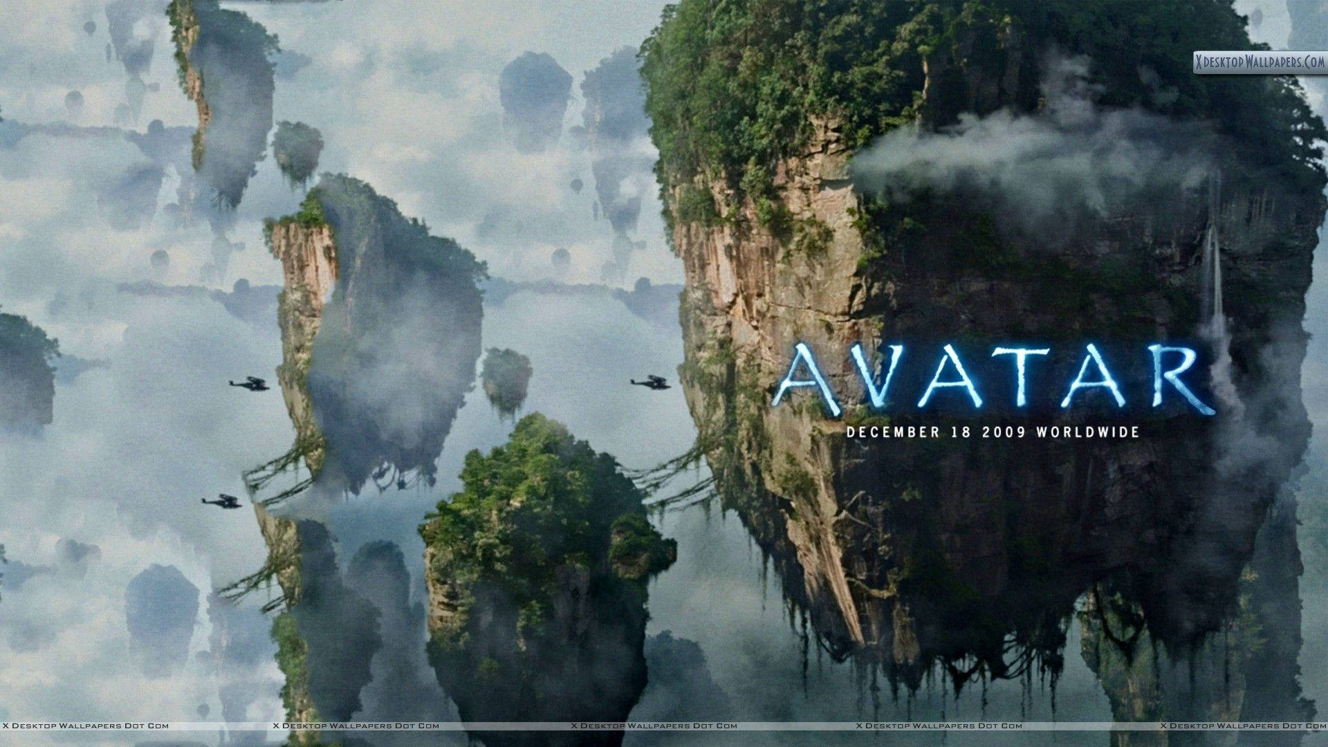 Avatar Movie Poster With Floating Island Background