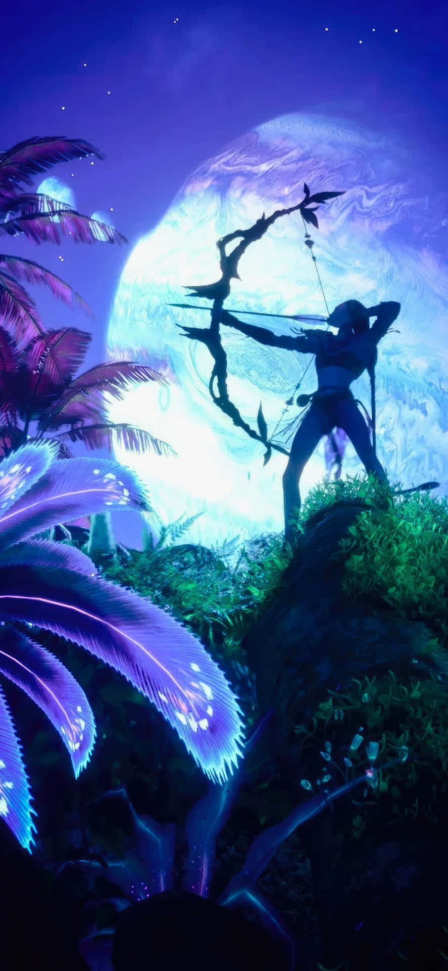 Avatar Na'vi Archer Moonlight Wallpaper