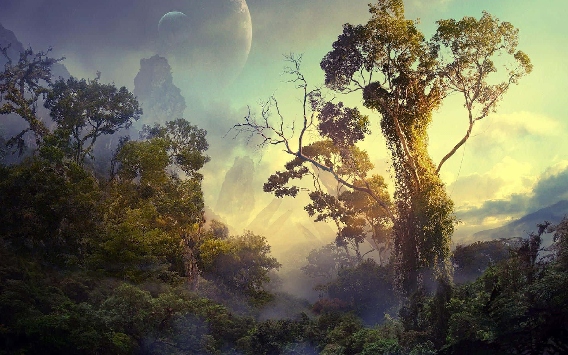 Et udsigt til Pandora fra Avatar Wallpaper