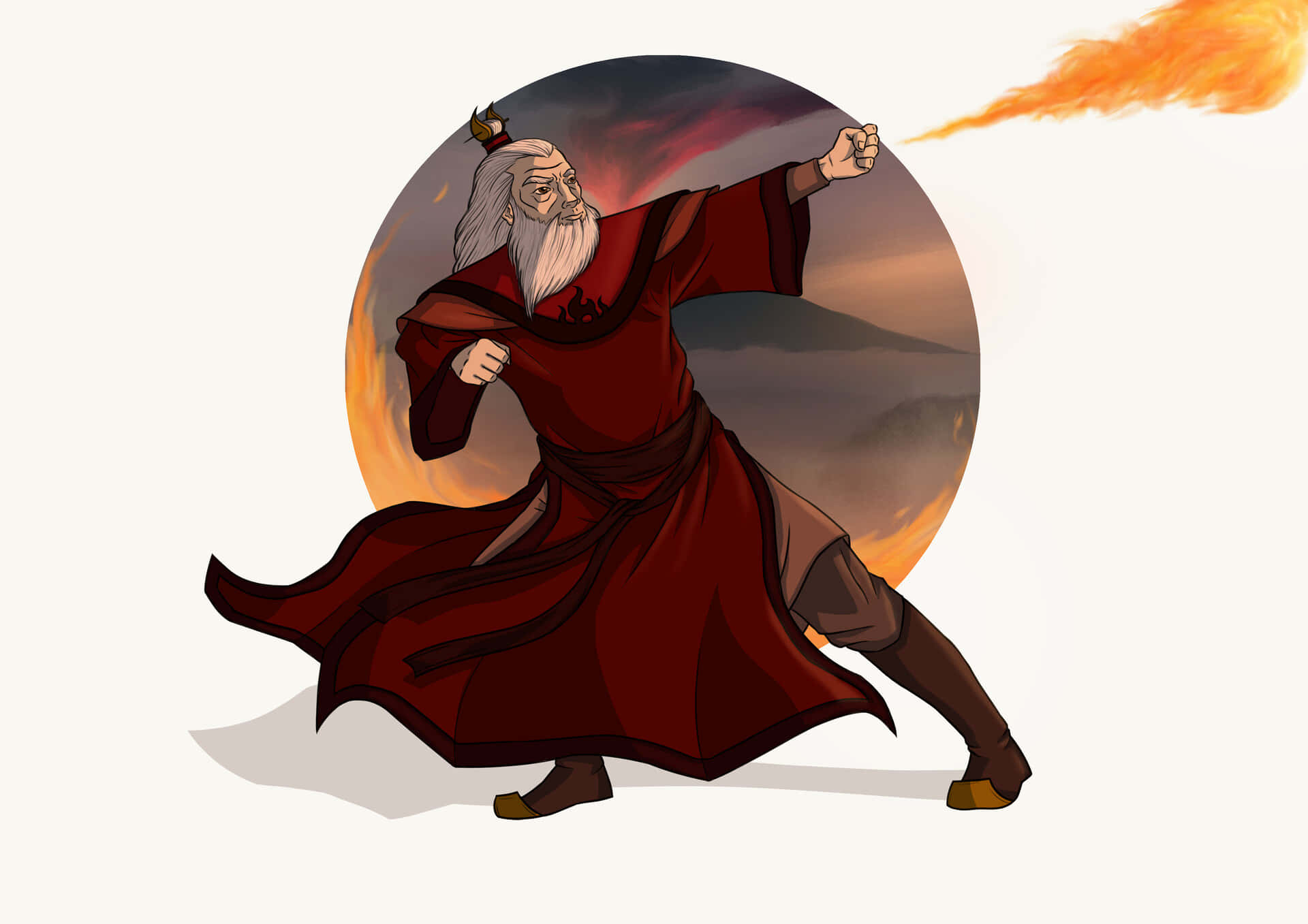 Kekuatan Firebending Avatar Roku Wallpaper