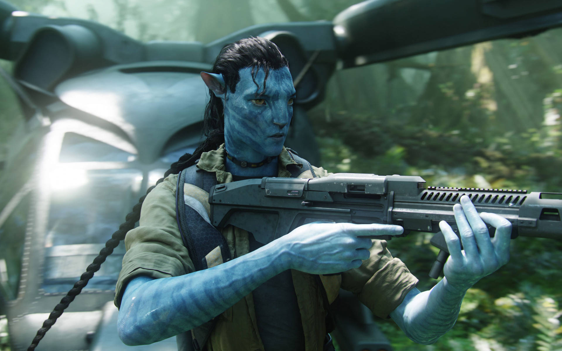 Avatar Sully With Gun Drawn Background