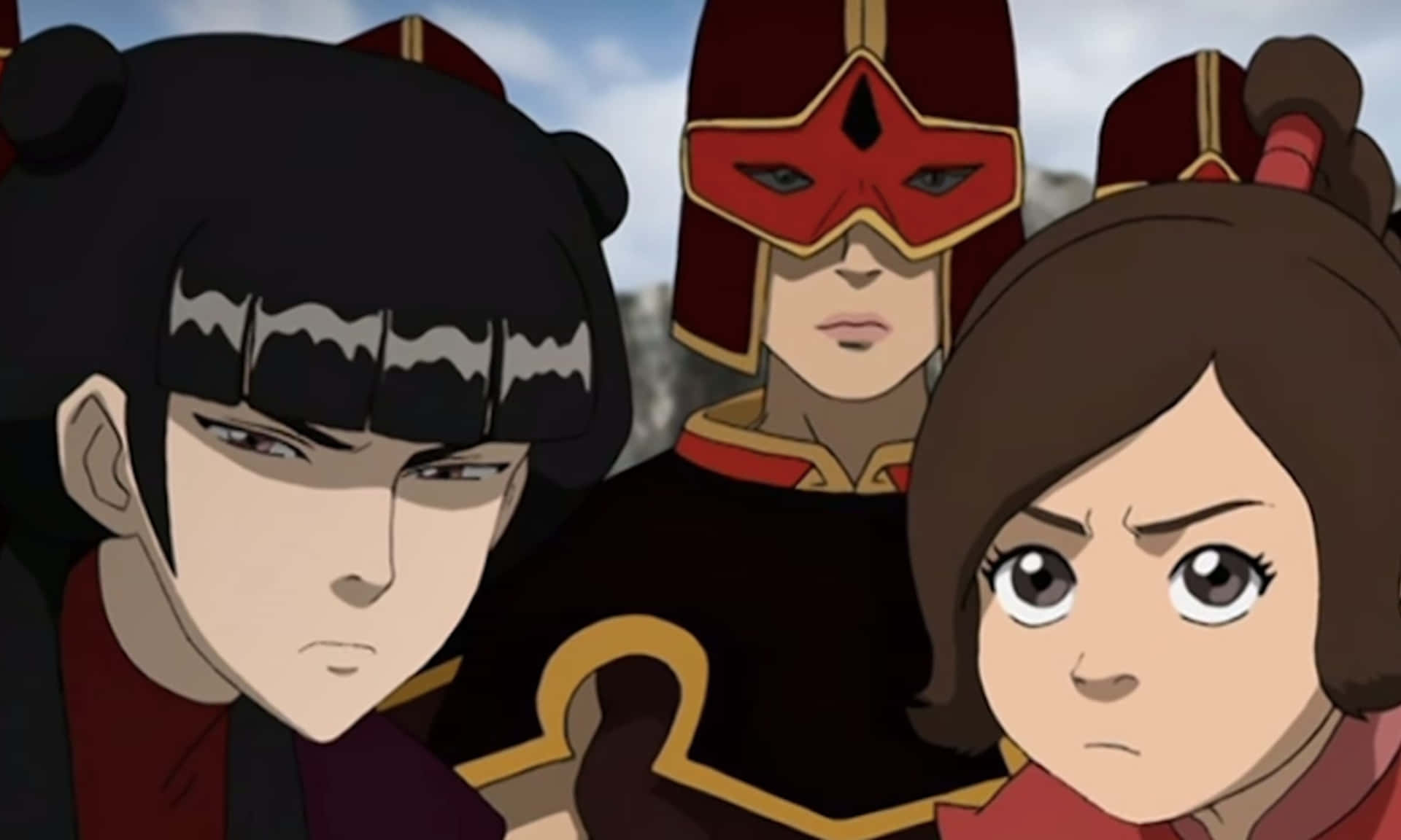 Avatar The Last Airbender Personages Gefocust Achtergrond