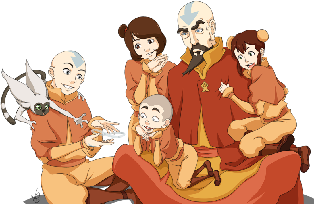 Avatar The Last Airbender Group Illustration PNG