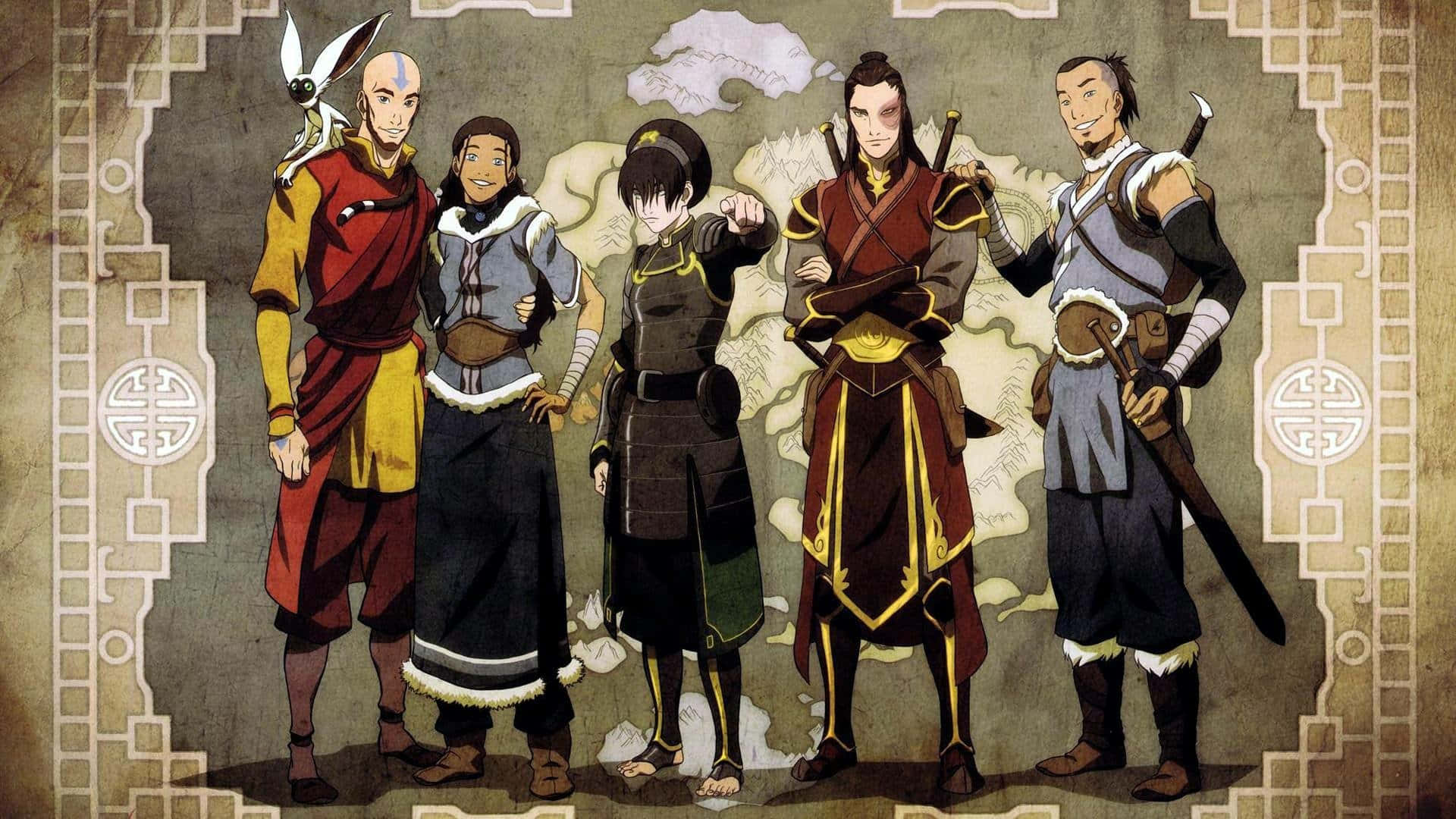 Avatar De Laatste Luchtbender Team Aang Achtergrond