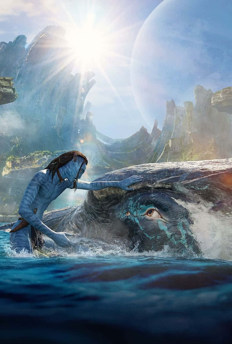 Avatar Touching Whale Wallpaper