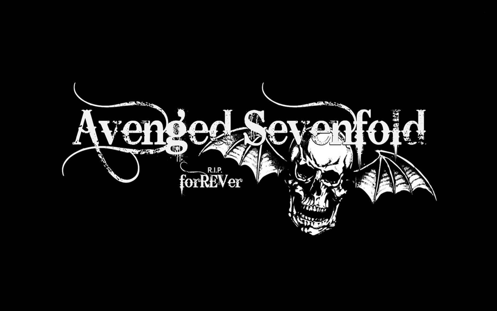 Logode Avenged Sevenfold Sobre Un Fondo Negro. Fondo de pantalla