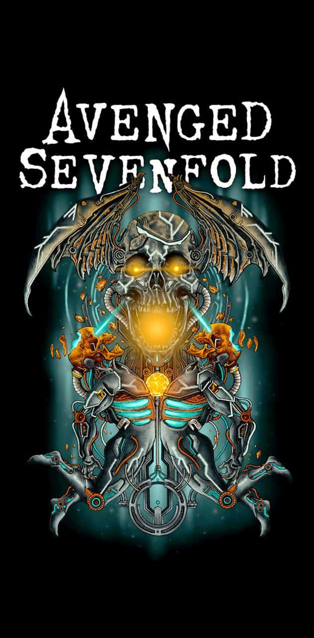 Avenged Sevenfold logo på en sort baggrund. Wallpaper