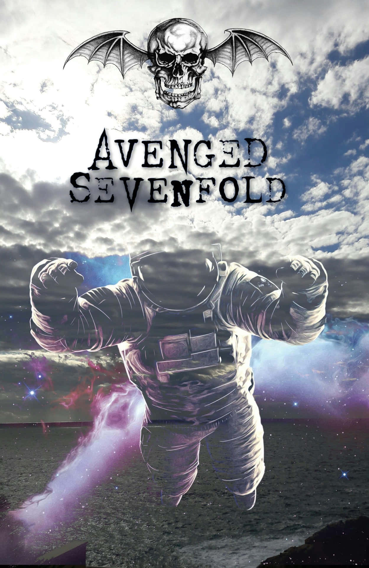 Et skud af Avenged Sevenfold, den populære heavy metal band. Wallpaper