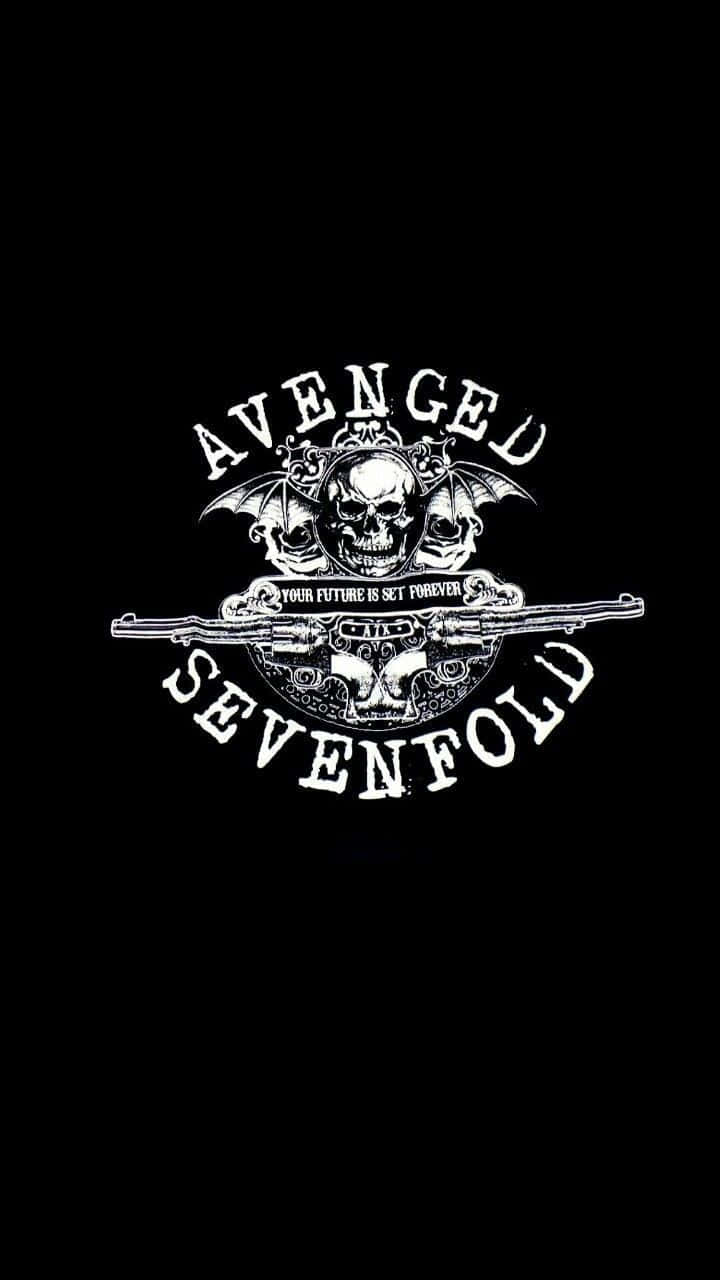 Logodo Avenged Sevenfold Em Um Fundo Preto. Papel de Parede
