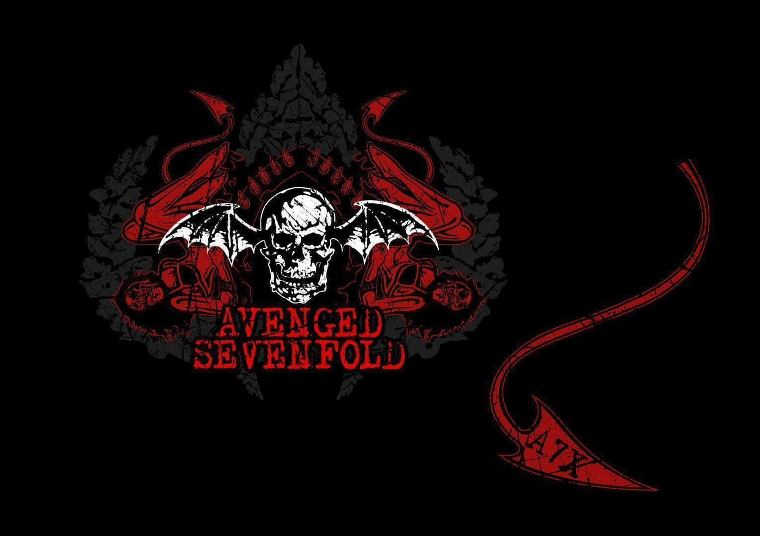 Logotipoavenged Sevenfold Sobre Fondo Negro Fondo de pantalla