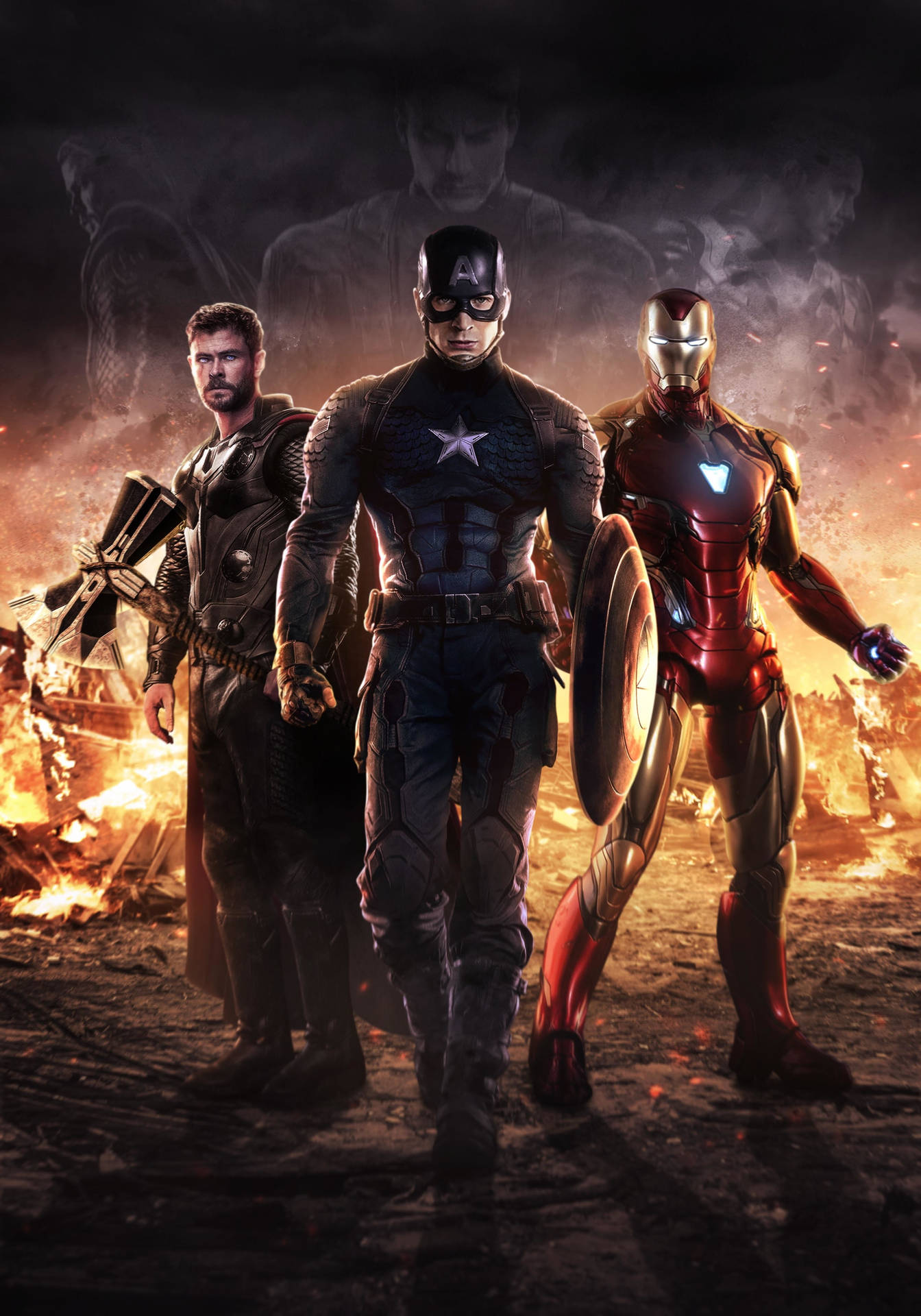 - Avengers 3D Endgame Trinity Vægmaleri Wallpaper