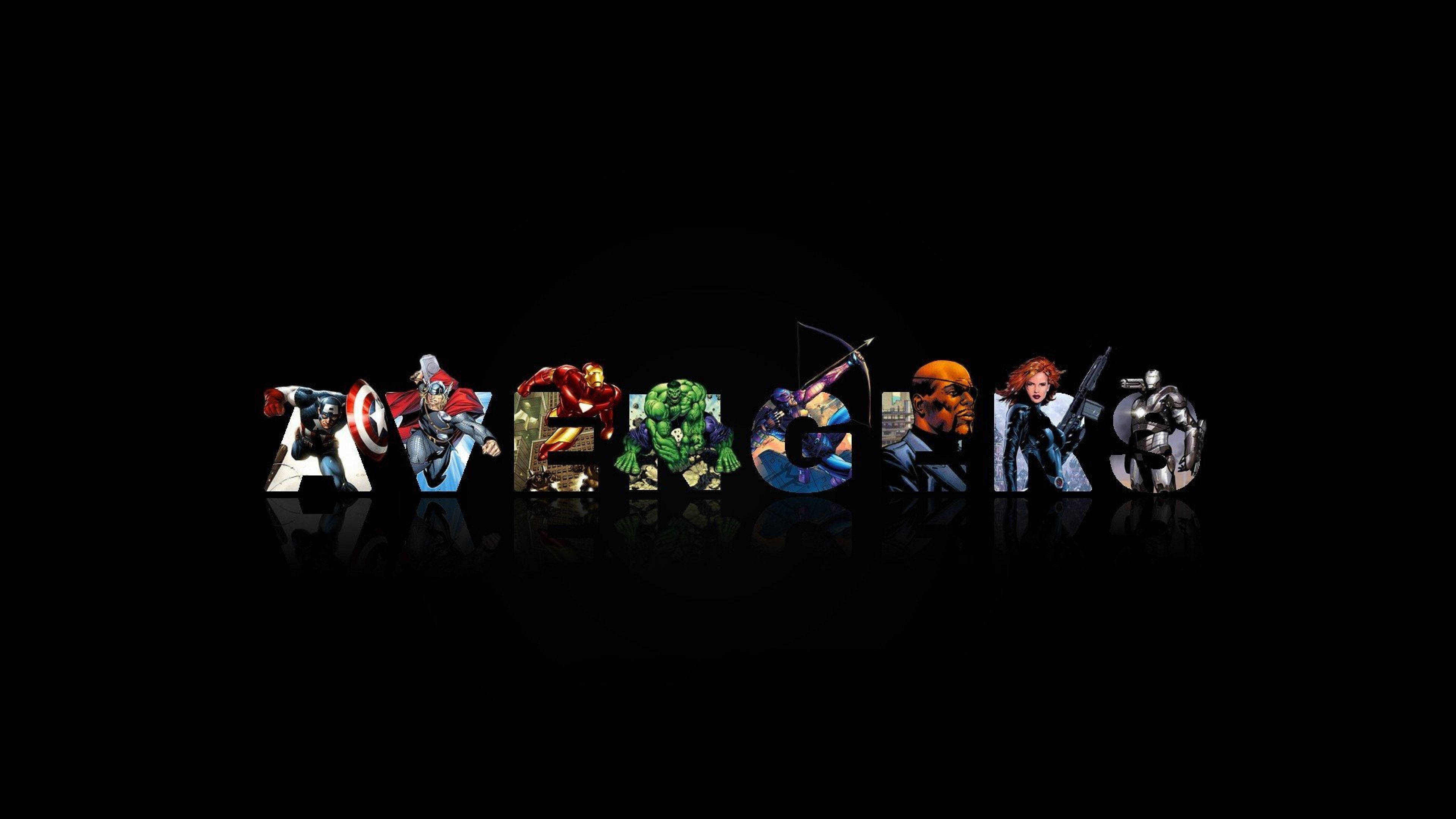 Avengers3d-buchstaben Auf Schwarzem Desktop Wallpaper