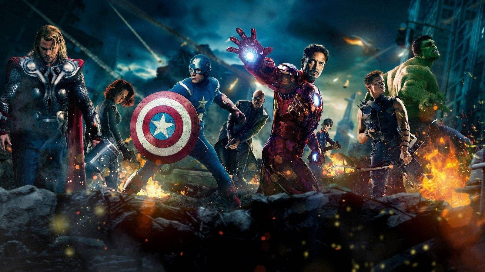 Avengers Age Of Ultron Fight Scene Desktop Wallpaper