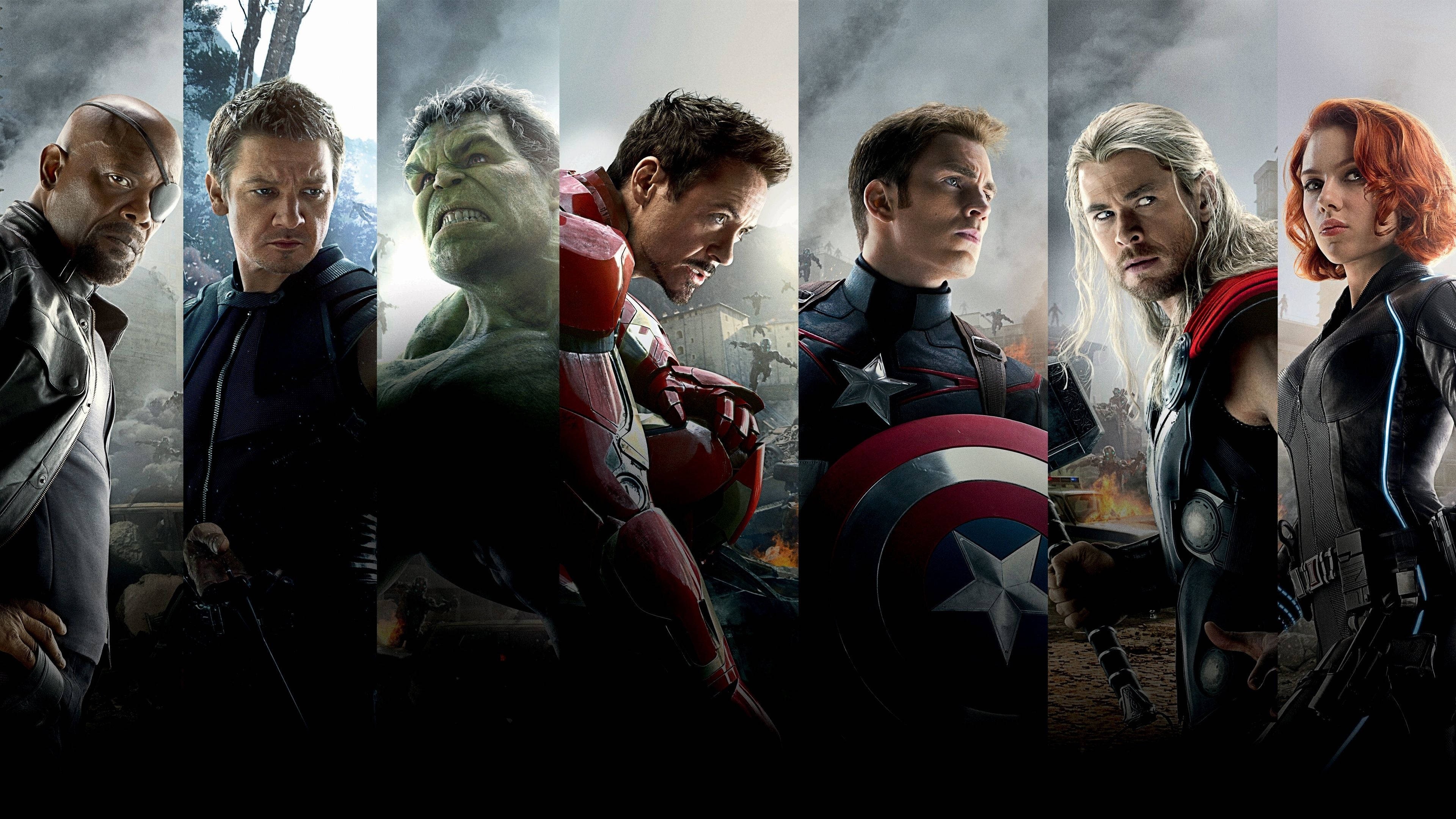 Avengers Age Of Ultron Grid Photo Desktop Wallpaper